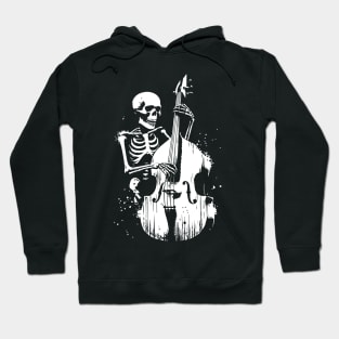 funny skeleton playing bass Hoodie